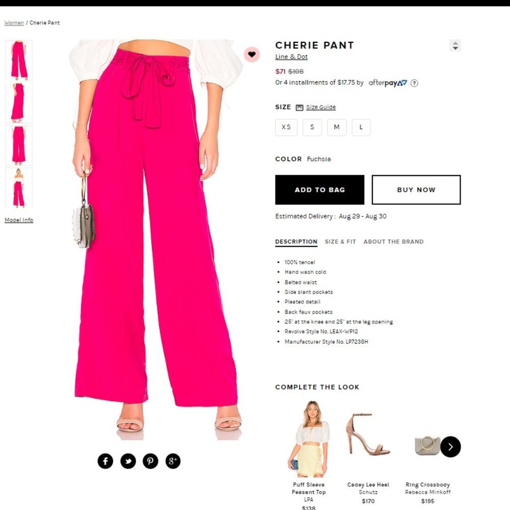 Line & Dot Cherie Pant Size Small